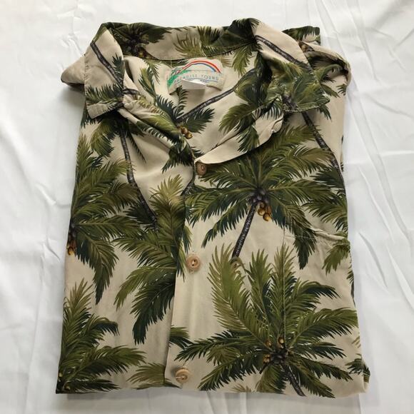 Vintage paradise found Hawaiian rayon short sleeve shirt mens XL palm trees - Picture 9 of 9